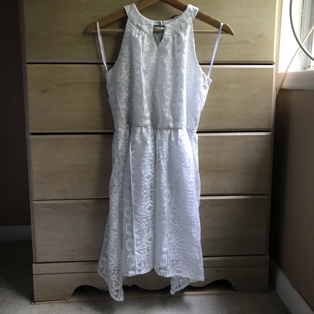 Girls White Sleeveless Dress